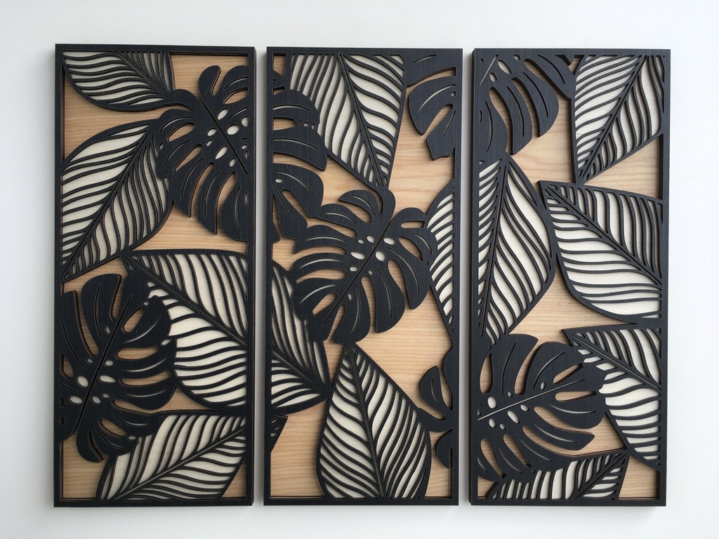 LEAVES WALL ART - Botanical Plant Wall Decor (Set of 3)